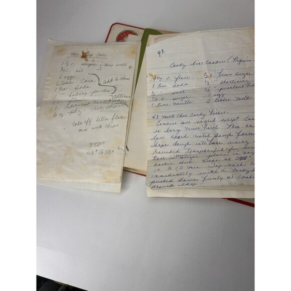 Mid Century Vintage Handwritten and Collected Recipes Cooking Clips Binder - Picture 3 of 11